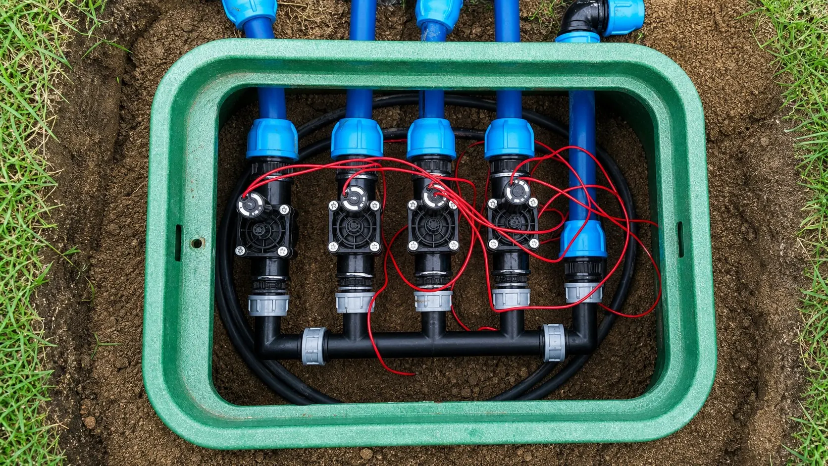 Magnetventile und Steuerung einer Bewässerungsanlage